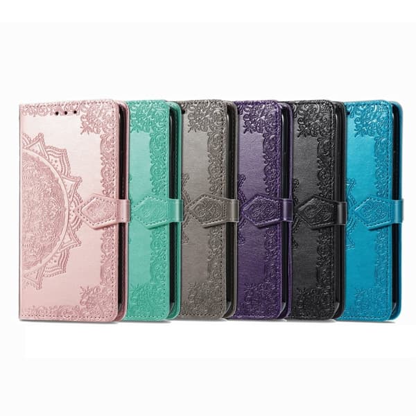 Mandala läder Xiaomi Redmi 10 fodral - Blå Blå