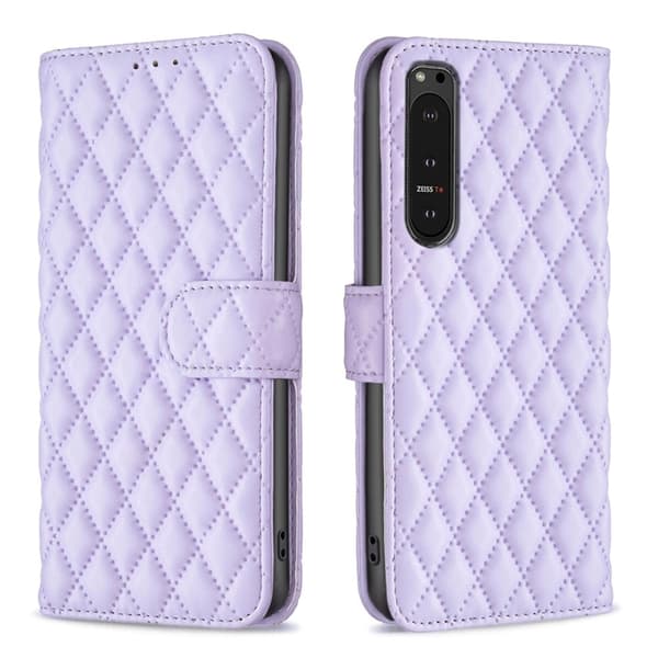 Rombemønster, matt flip-deksel for Sony Xperia 10 VI - Lilla Purple