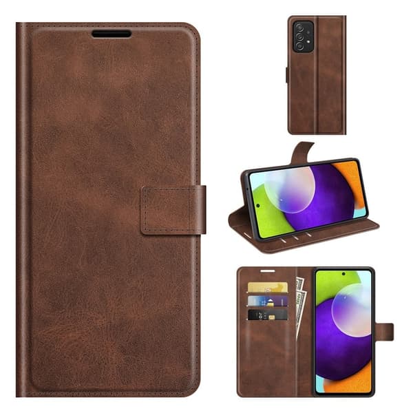 Læretui med Lommebok til Samsung Galaxy A52s 5G / A52 5g / A52 - Kaffe Brown