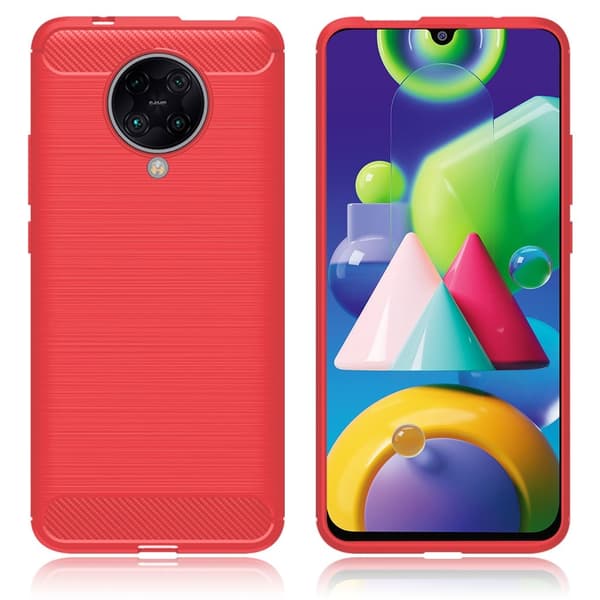 Carbon Flex Etui Xiaomi Poco F2 Pro / Redmi K30 Pro - Rød Red