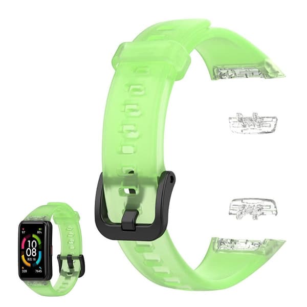 Honor Band 6 läpinäkyvä tyyli kellon hihna - Läpinäkyvä Vihreä Green