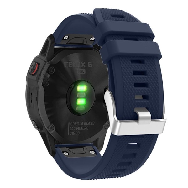 Garmin Fenix 6 Stilfuldt silikone Urrem - Mørkeblå Blue