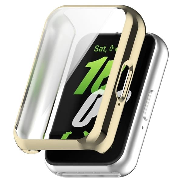 Samsung Galaxy Fit3 Watch Frame Case Electroplating Fully Wrapped Flexible Watch Cover - Lys Guld Gold
