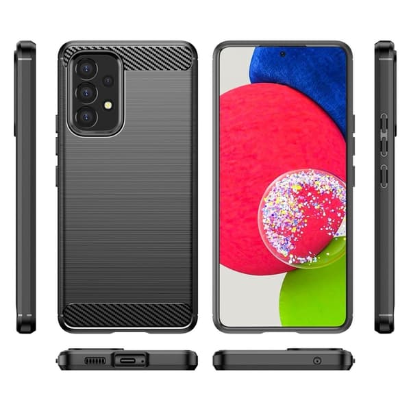 Carbon Flex Suojakotelo Samsung Galaxy A53 5G - Musta Black