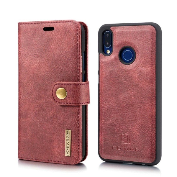 DG.MING Huawei P20 Lite detachable 2-in-1 split leather case - R Röd