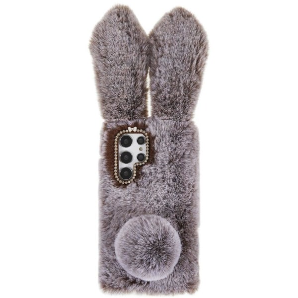 Fluffy Rabbit Samsung Galaxy S22 Ultra skal - Brun Brun