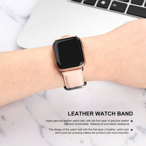 Apple Watch (41mm) urrem i ægte okselæder - Lyserød Pink