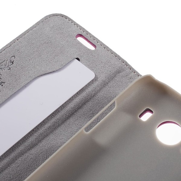 DOORMOON Äkta Läderfodral till Samsung Galaxy Ace 4 - Het Rosa Rosa