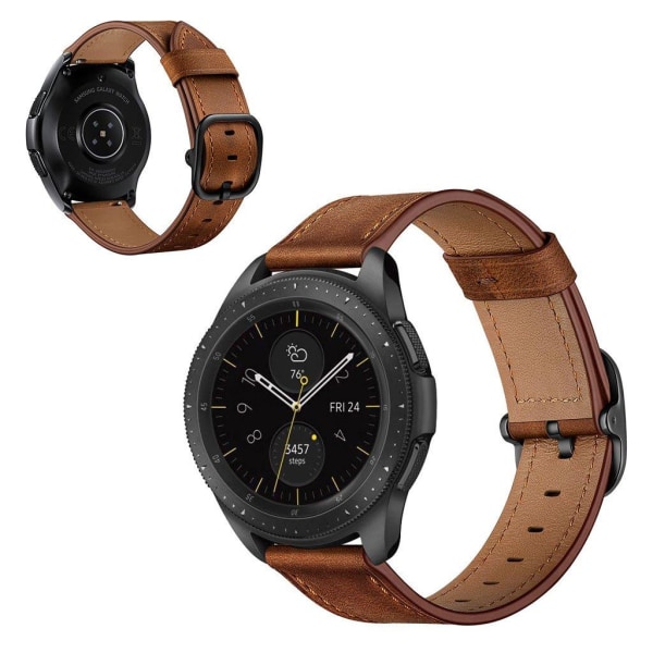 Samsung Galaxy Watch 3 (45mm) / Watch (46mm) klockarmband i läder - Kaffe Brun