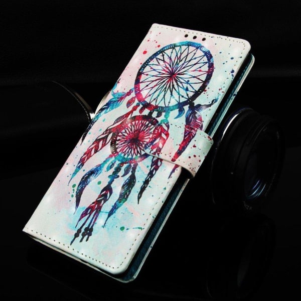 Samsung Galaxy A40 kuviollinen nahkakotelo - Värikäs Unensieppari Multicolor
