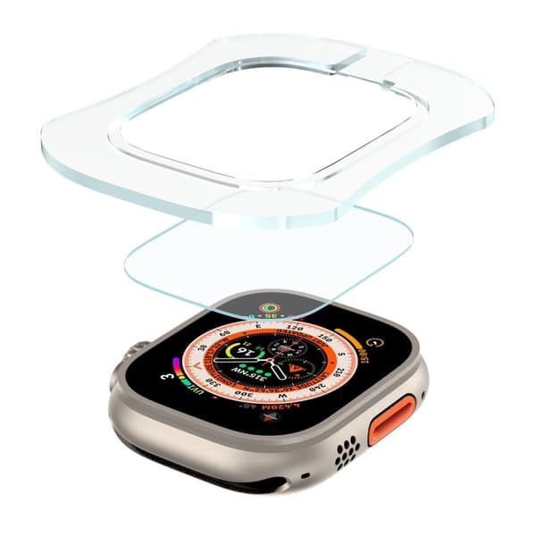 Apple Watch Ultra / Ultra 2 49mm Screen Protector Tempered Glass Film with Auto Alignment Tool Kit Transparent