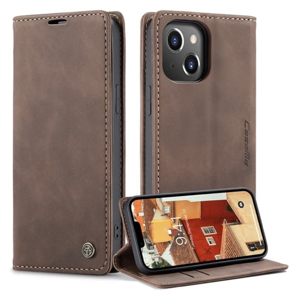 Etuime iPhone 14 Vintage Etui - Kaffe Brown
