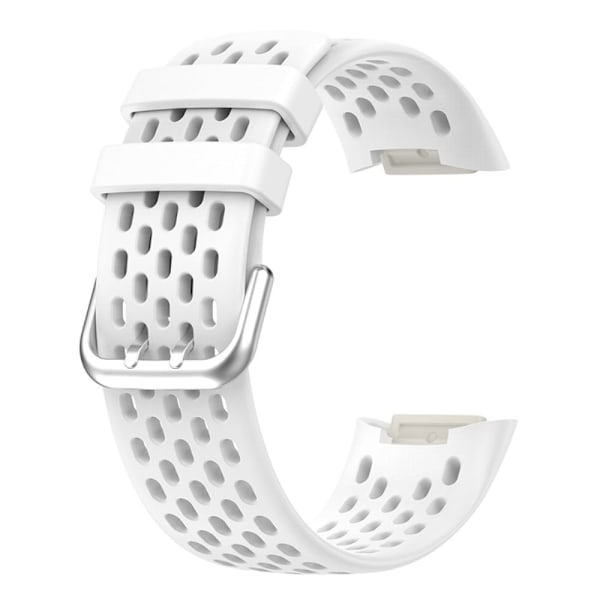 Fitbit Charge 5 åndbar urrem i silikone - Hvid White