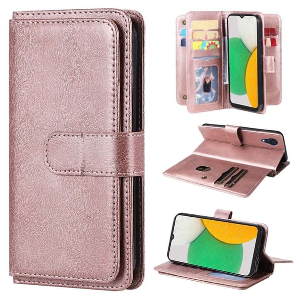 Samsung Galaxy A03 Core etui med pung / 10 kortpladser – Pink Pink