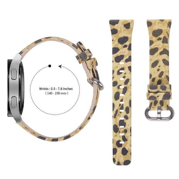 Klockarmband i äkta läder med leopardmönster för Samsung Galaxy Watch - Armégrön Leopard multifärg