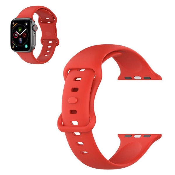 Apple Watch 40mm simple silicone watch strap - Red / Size: L Röd