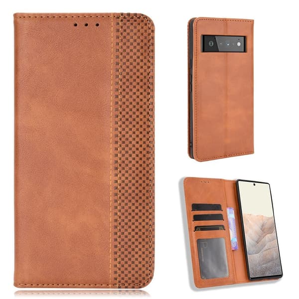 Bofink Vintage Google Pixel 6 Nahkakotelo - Ruskea Brown
