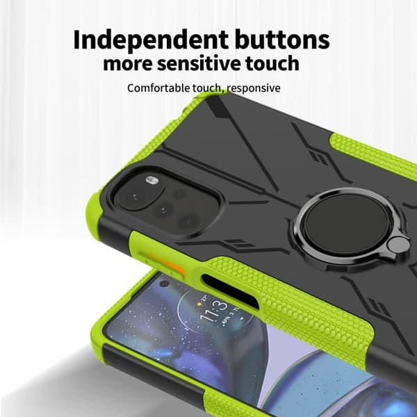 Kickstand-skydd med magnetisk platta för Motorola Moto E32 / G22 - Svart Svart