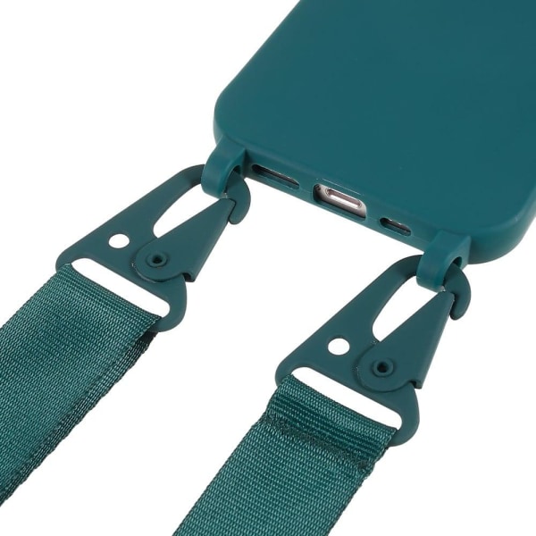 Tyndt TPU etui med mat finish og justerbar strop til iPhone 13 Pro Max - Lysegrøn Green