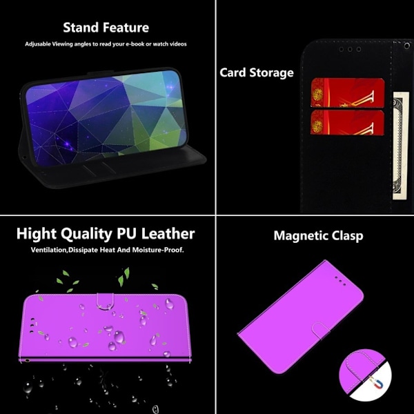 Mirror Motorola Moto G 5G flip case - Violetti Purple