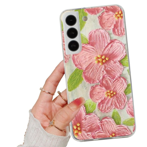 Deco Samsung Galaxy S22 Plus Etui - Lyserøde Blomster Pink