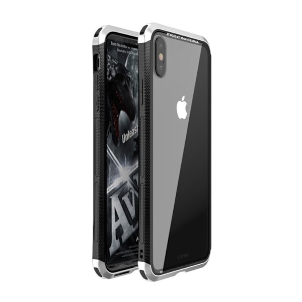 LUPHIE iPhone XS dobbelt drage-glasetui - Sølv Silver grey