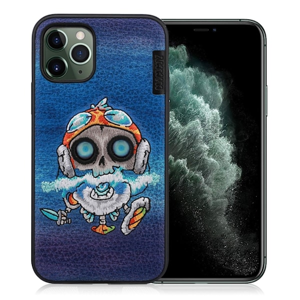 Nimmy Monster iPhone 11 Pro Max Deksel Brodert - Blå Blue