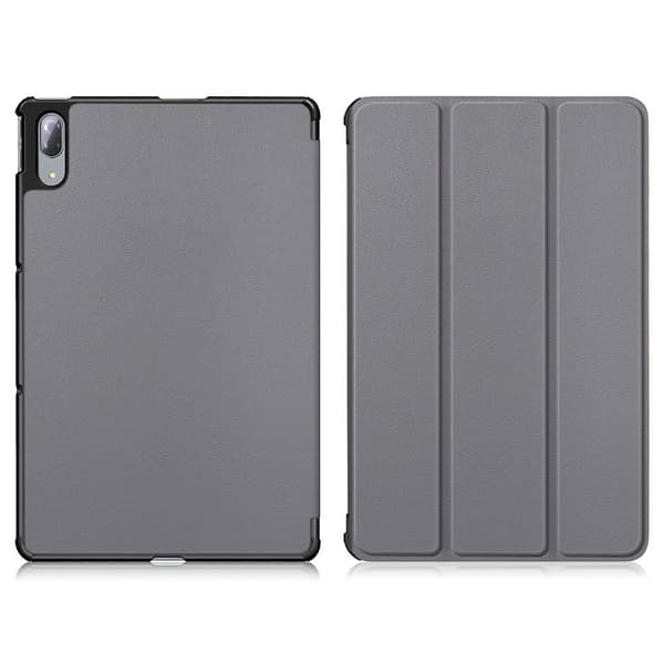 Lenovo Tab P11 Pro trefoldig litchi-skinnveske - Grå Silver grey