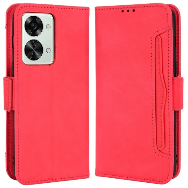 OnePlus Nord 2T moderni nahkainen lompakkokotelo - Punainen Red
