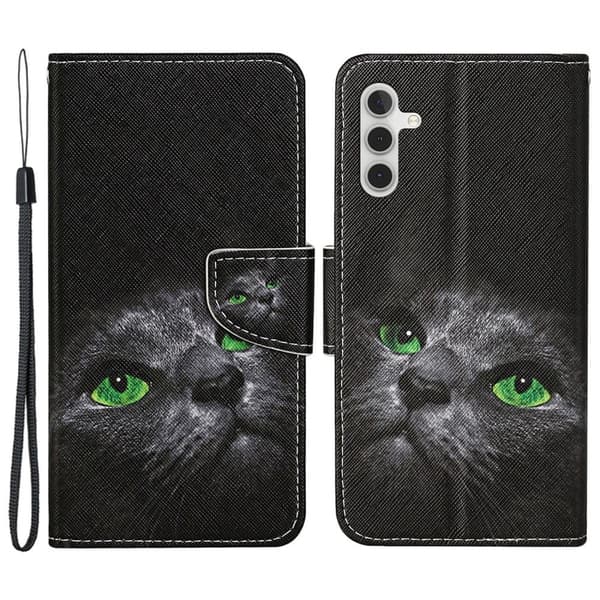 Wonderland Samsung Galaxy A35 flip kuoret - Kissa Black