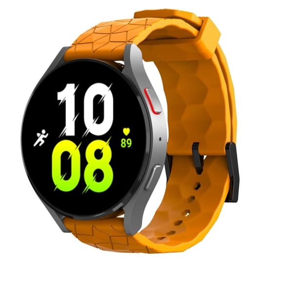 20 mm universal urrem i silikone i fodboldstil - Gul Yellow