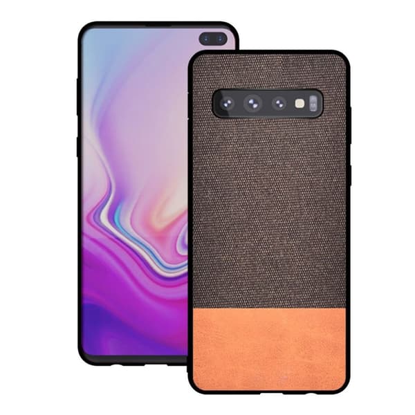 Samsung Galaxy S10 Plus stof delt etui - Kaffe Brown