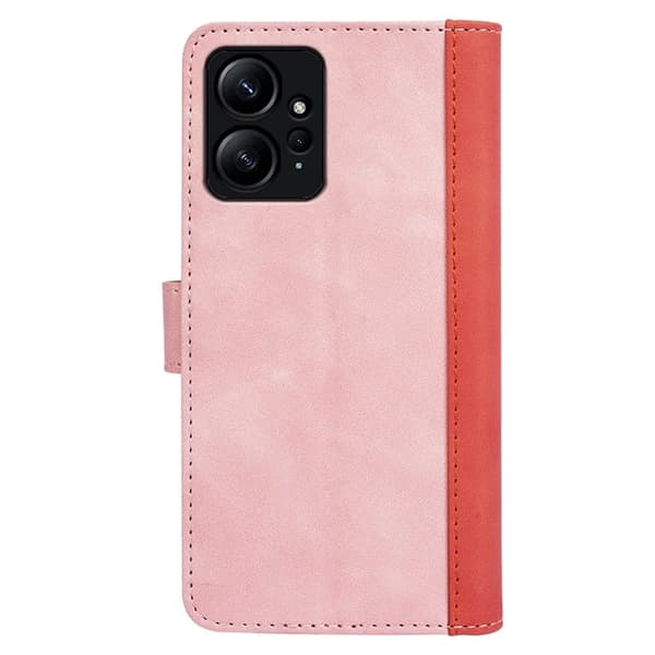 Tvåfärgat Xiaomi Redmi Note 12 fodral i läder - Rosa Rosa