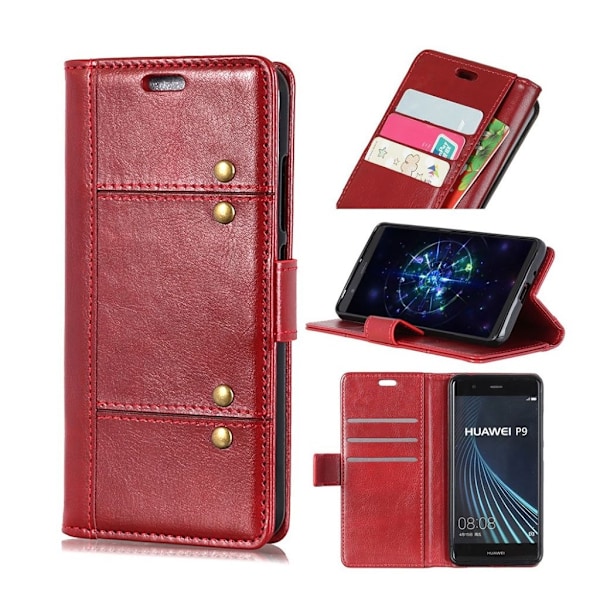 Crazy Horse Sony Xperia 10 Plus nahkakotelo - Punainen Red