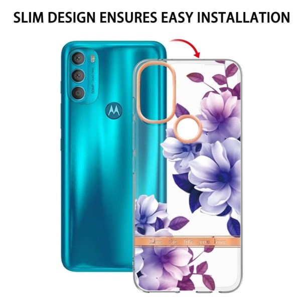 Supertyndt og slidstærkt softcover til Motorola Moto G71 5G - Lilla Begonia Purple