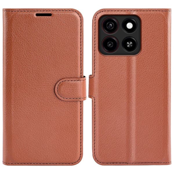 Classic ZTE Blade A35 flip kuoret - Ruskea Brown