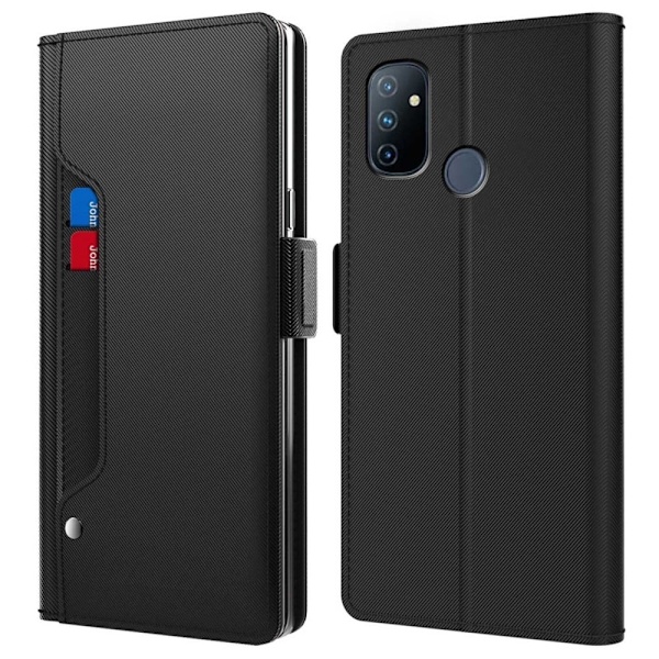 Phone Suojakotelo With Make-up Mirror And Slick Design For OnePlus Nord N100 - Musta Black