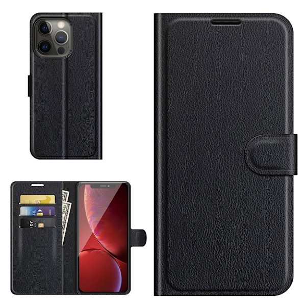 Classic iPhone 13 Pro Max flip etui - Svart Black