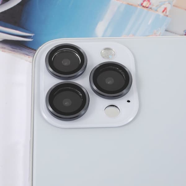 3Pcs iPhone 13 Pro / Pro Max AGC härdat glas kameralinsskydd - Svart Svart