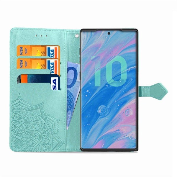 Mandala Samsung Galaxy Note 10 Flip kotelot - Syaani Green