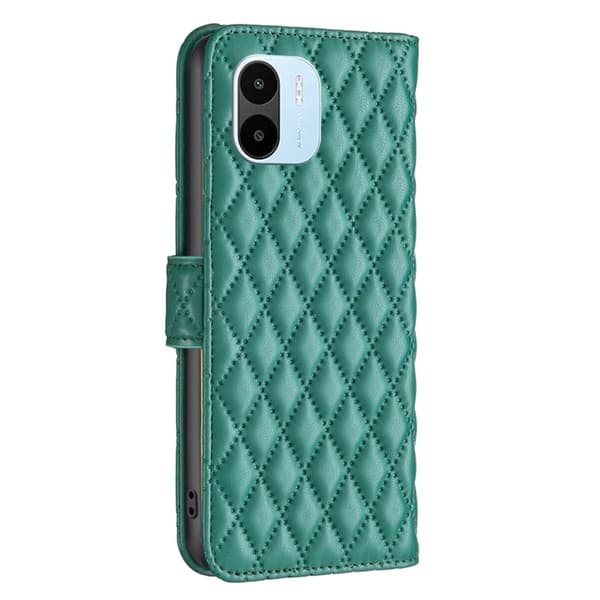 Rombemønster, matt flip-deksel for Xiaomi Redmi A1 - Grønn Green