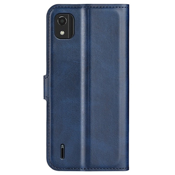 Nokia C2 2nd Edition læderetui med pung - Blå Blue