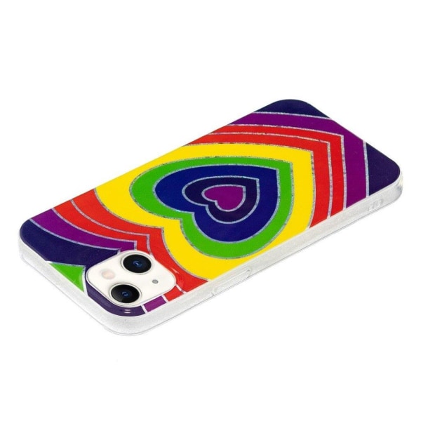 Marble iPhone 13 Mini Suojakotelo - Love Heart Multicolor