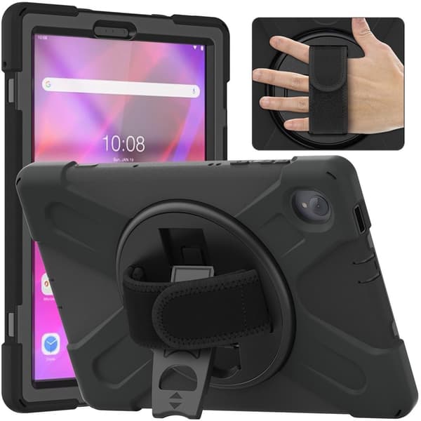 Lenovo Tab M10 FHD Plus 360 vridbart silikonfodral - Svart Svart