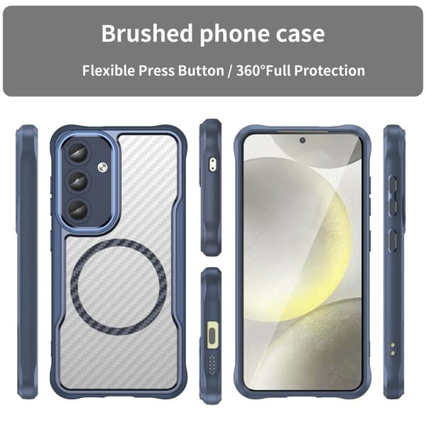 Samsung Galaxy S24-fodral Kompatibel med MagSafe Flexibelt och stötsäkert droppsäkert magnetiskt mobilskal - Blå Blå