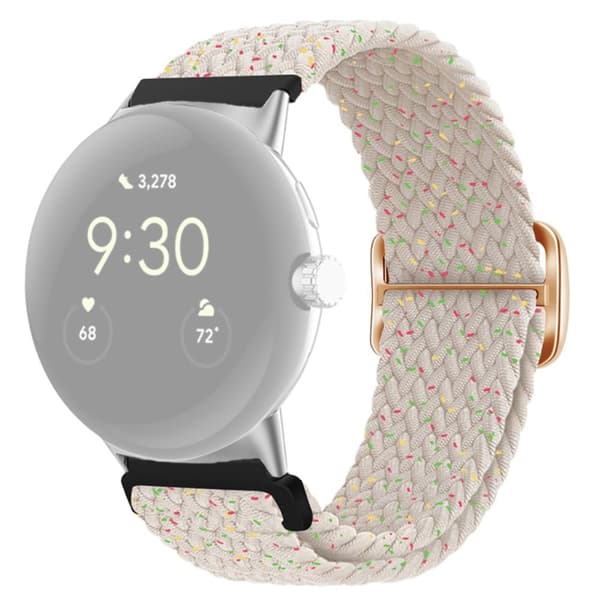 Google Pixel Watchin nylonkellohihna - Starlight Väri Pisteitä White