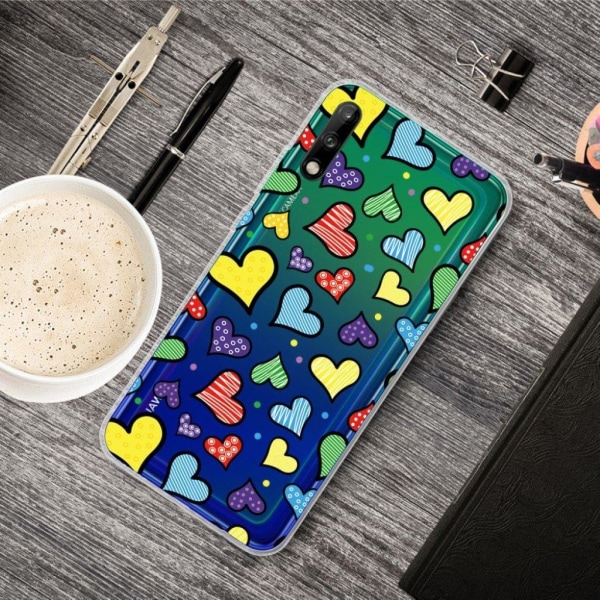 Deco Huawei P40 Lite E Cover - Kærlige Hjerter Multicolor