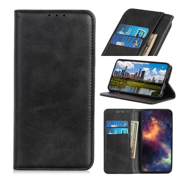 Samsung Galaxy A40 split lædercover - sort Black