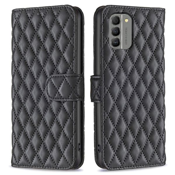Rhombus mat Nokia G310 flip etui - Sort Black
