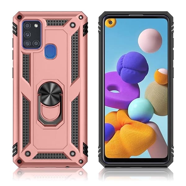Bofink Combat Samsung Galaxy A21s deksel - Rose gull Pink